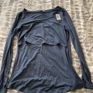 Kindred Bravely Jane nursing pajama set, slate blue color, size M, never worn